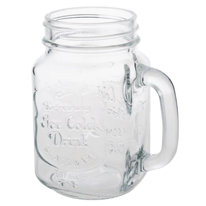 CM698 Olympia mason jar drinkglazen met tekst 450ml (12 stuks)