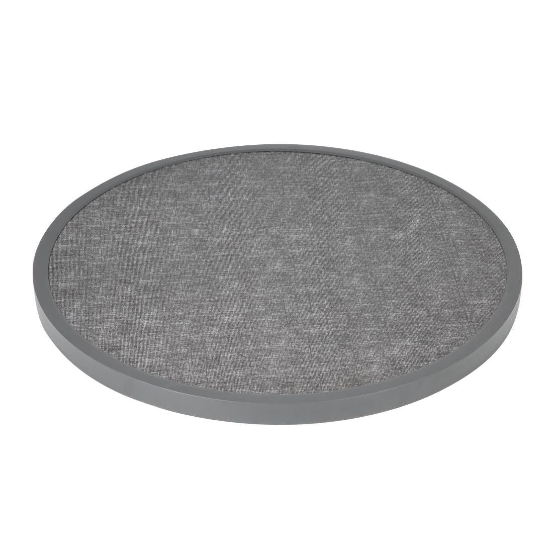 DL489 Bolero Rond Tafelblad Van Glasvezel, Geborsteld Zwart 580mm