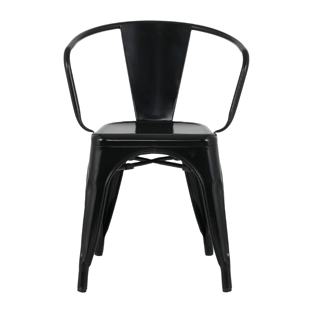 HZ806 Bolero Bistro Curve Armstoelen Zwart (4 stuks)