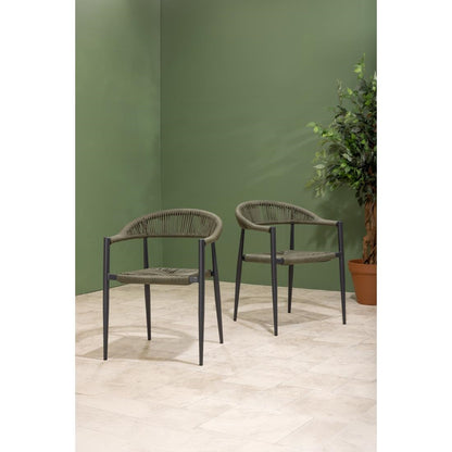 HZ592 Bolero Eden PE gevlochten rattan outdoor armstoelen groen (4 stuks)