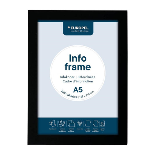 HU458 Europel Info Frame / Zelfklevende Set 2 Stuks A5 Zwart