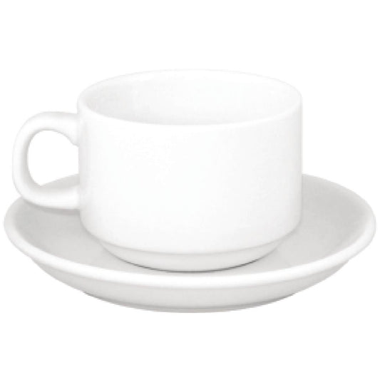 S376 SPECIALE AANBIEDING Athena Hotelware stapelbare theekoppen en schotels (24 stuks)