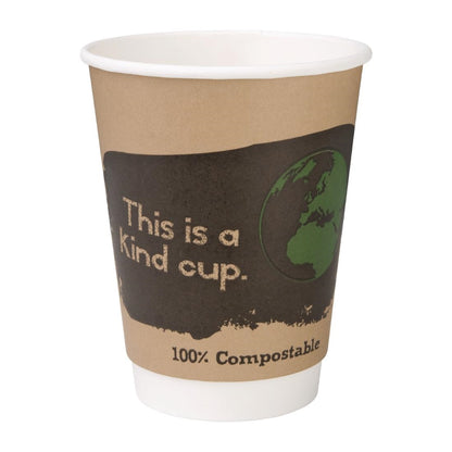 DY987 500 Fiesta Compostable composteerbare dubbelwandige koffiebekers 35,5cl (500 stuks)