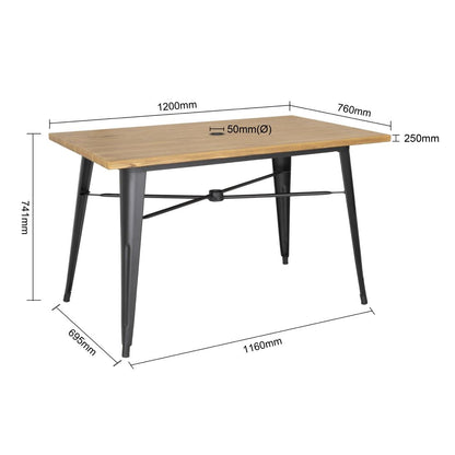 FT954 Bolero aluminium outdoor tafel 120x76x76cm licht houtdessin