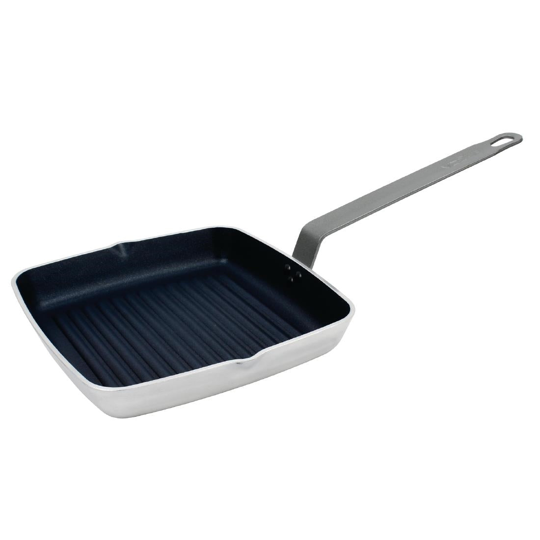 DL942 Vogue aluminium vierkante anti-aanbak teflon geribbelde grillpan 24cm