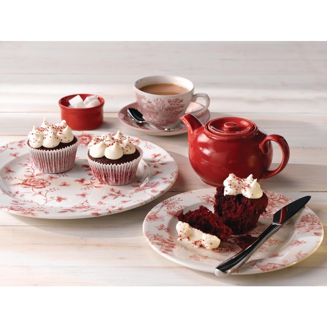 GF612 Churchill Toile Cranberry Bord 20.3cm (6 stuks)