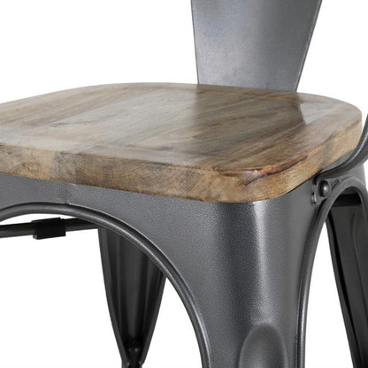 HZ805 Bolero Bistro Curve Armstoelen Met Houten Zitting Donkergrijs (4 stuks)