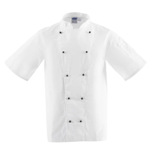 DL711-XXL Whites Chicago unisex koksbuis korte mouw wit XXL