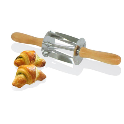 HS516 Gobel RVS Mini Croissantensnijder Met Houten Handvat 345x75x75mm