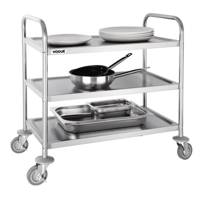 F994 Vogue RVS serveerwagen met 3 bladen - medium