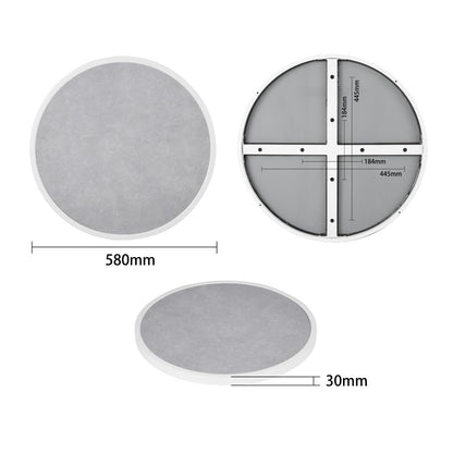 DL485 Bolero Rond Tafelblad Van Glasvezel, Grijs Steeneffect, 580mm