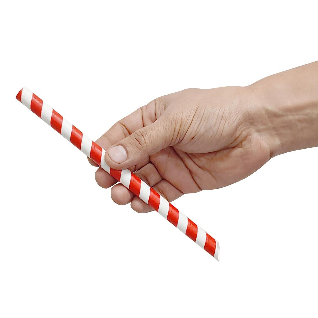 HU368 Fiesta Composteerbare Bubble Tea Rietjes Rood & Wit 12X210mm (150 stuks)