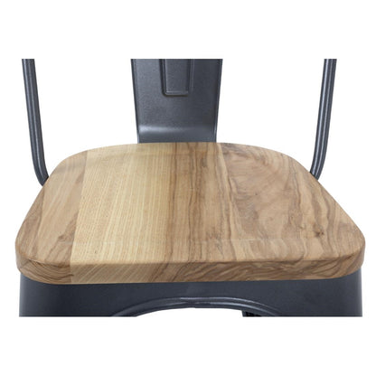 GG708 Bolero Bistro stalen stoelen met houten zitting grijs (4 stuks)
