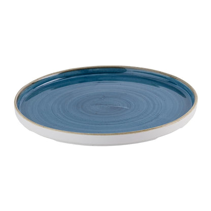 HR386 Churchill Stonecast Java Blue Bord Met Opstaande Rand 25.9cm (6 stuks)