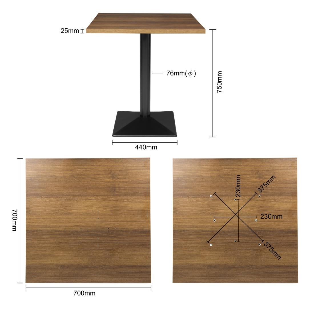 CH992 Bolero Complete Vierkante Tafel 700mm