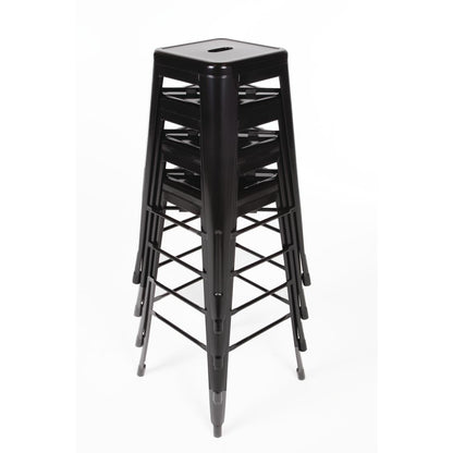 DL881 Bolero Bistro gegalvaniseerd stalen barkruk zwart (4 stuks)