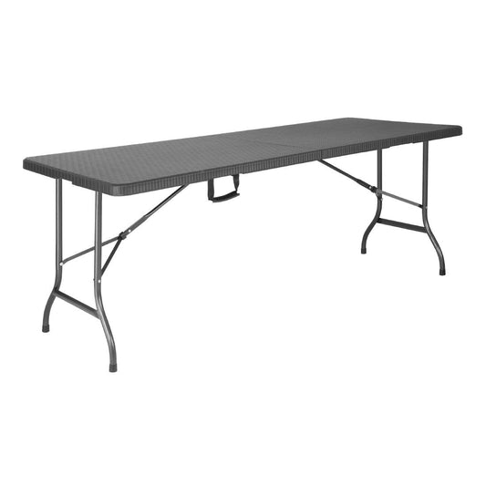 GR770 Bolero Rattan Rechthoekige Opvouwbare Tafel Zwart 6Ft