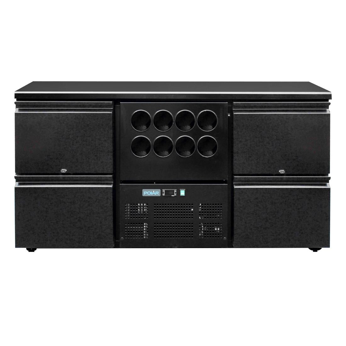 GL457 Polar U-serie werkbank koeling 4 laden plus flessennest (8 flessen)