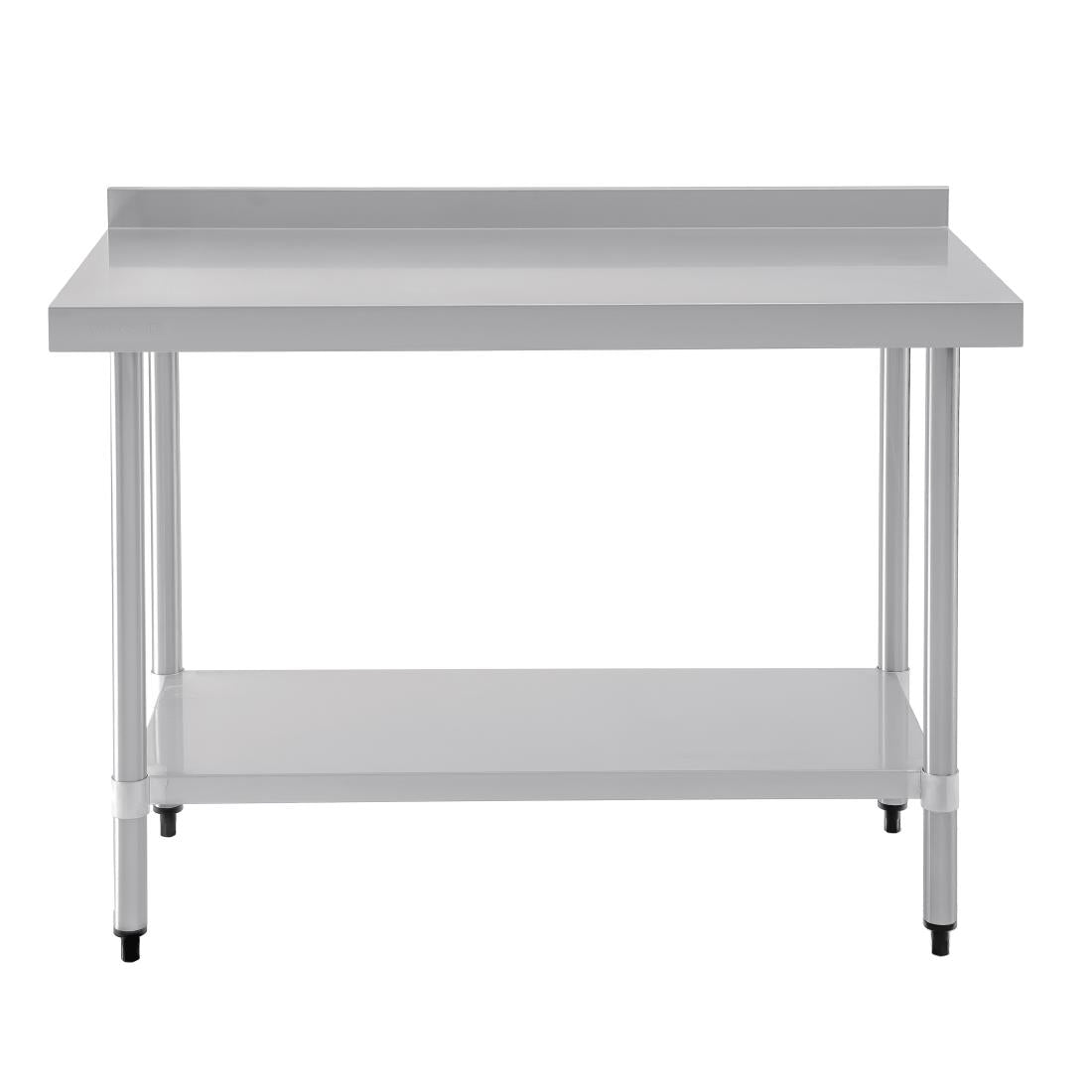 T381 Vogue RVS werktafel met achteropstand 90x120x60cm