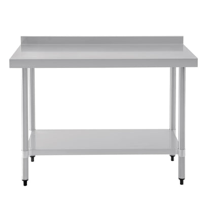 T381 Vogue RVS werktafel met achteropstand 90x120x60cm