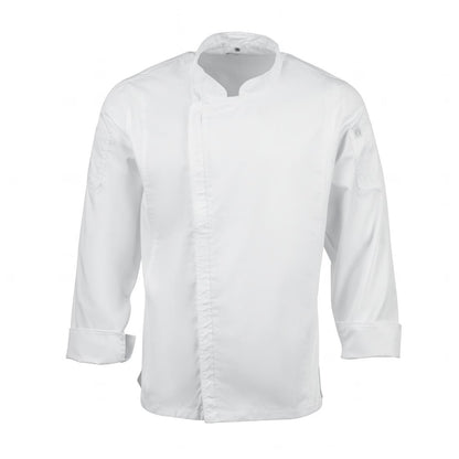 BB264-XS Chef Works Urban Hartford unisex koksbuis met rits lange mouw wit XS