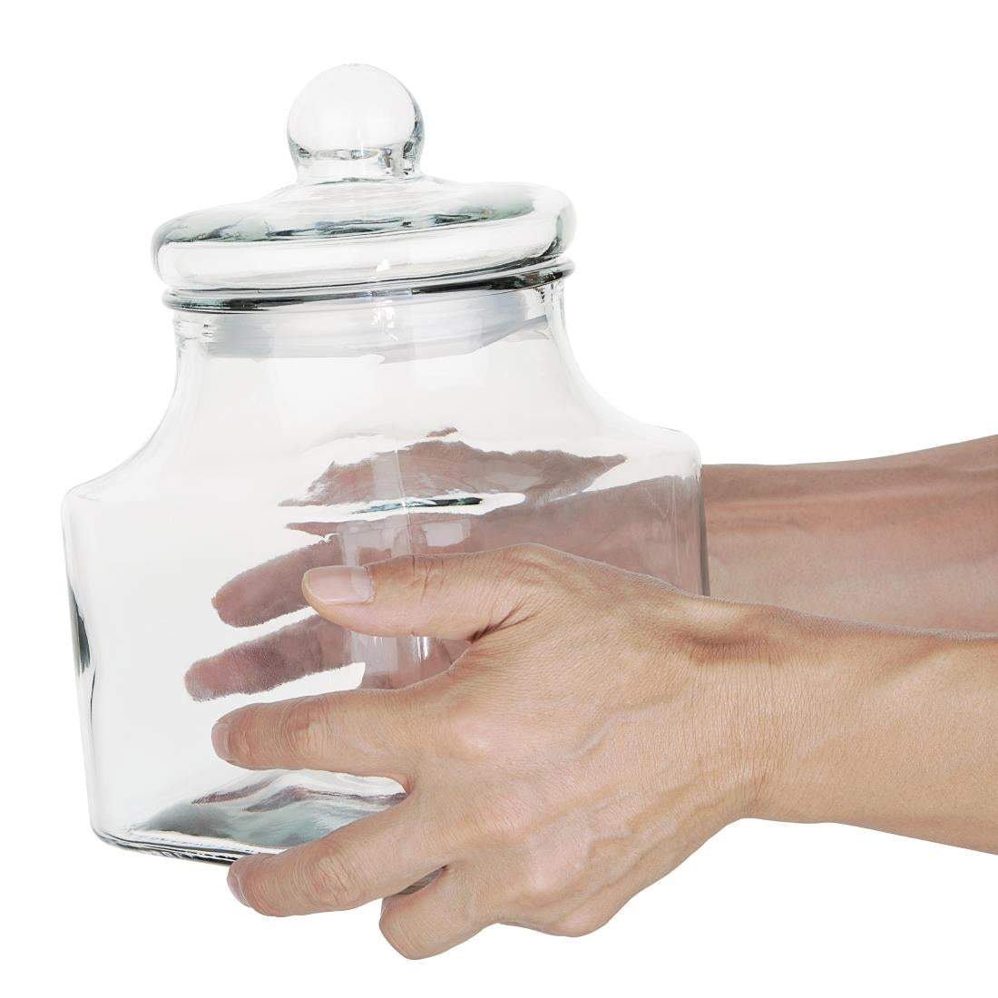 FD960 Olympia glazen voorraadpot vierkant 2,4L