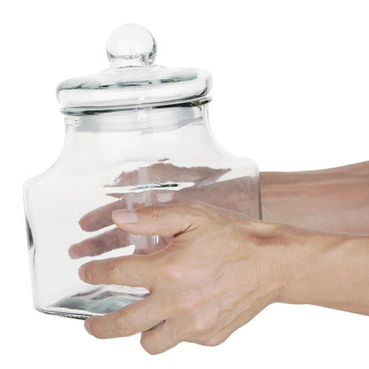 FD960 Olympia glazen voorraadpot vierkant 2,4L