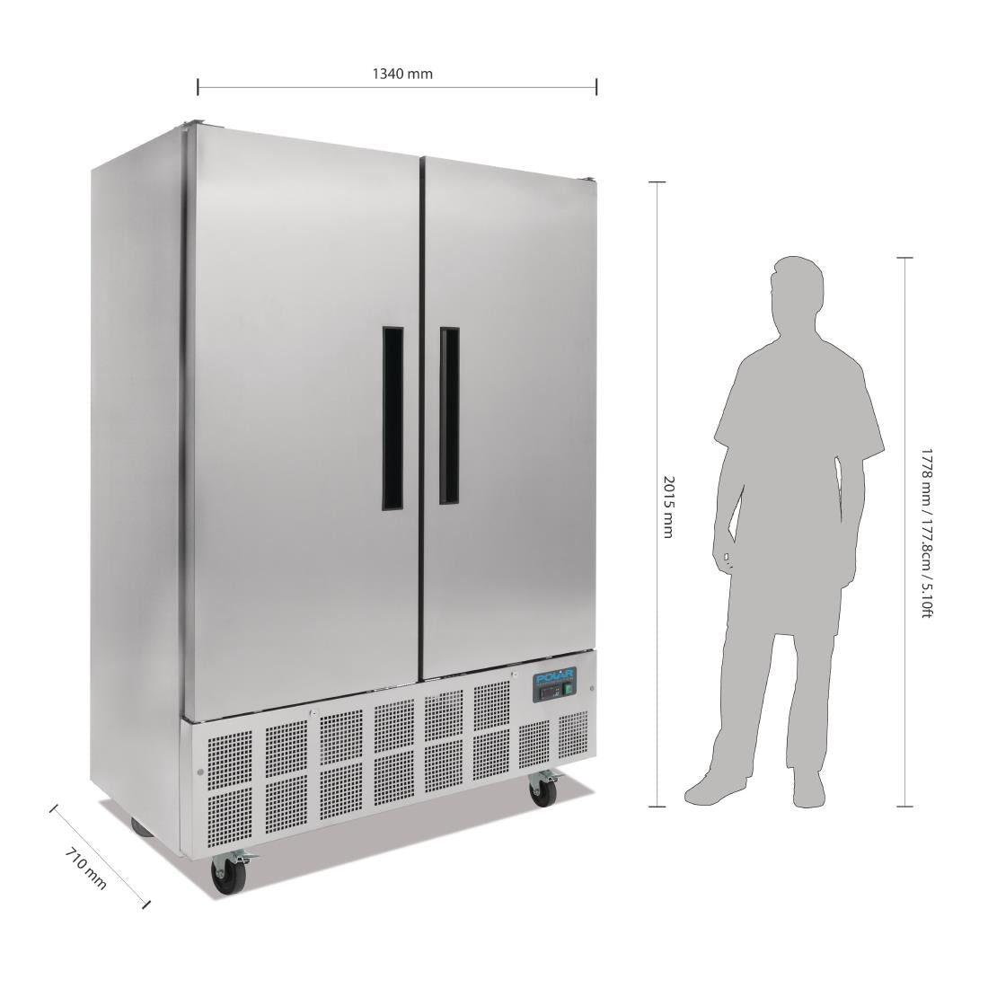 GD879 Polar G-serie 2-deurs slimline RVS koeling 960L