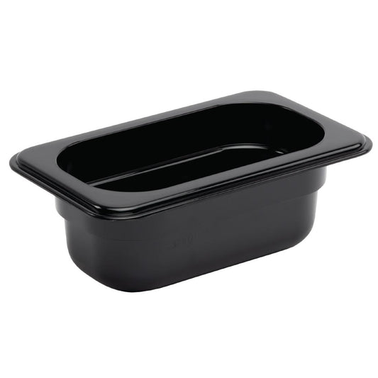 U472 Vogue polycarbonaat bak zwart GN1/9 65mm