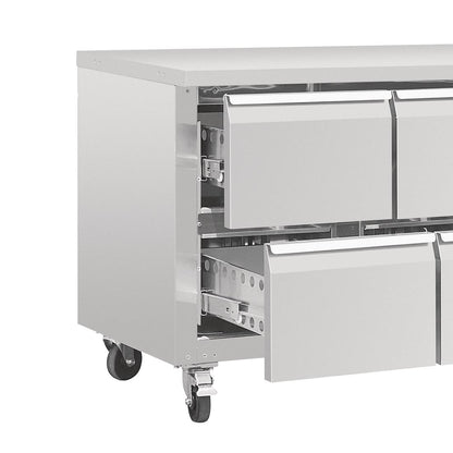 DA549 Polar U-serie geventileerde gekoelde GN werkbank met 8 laden