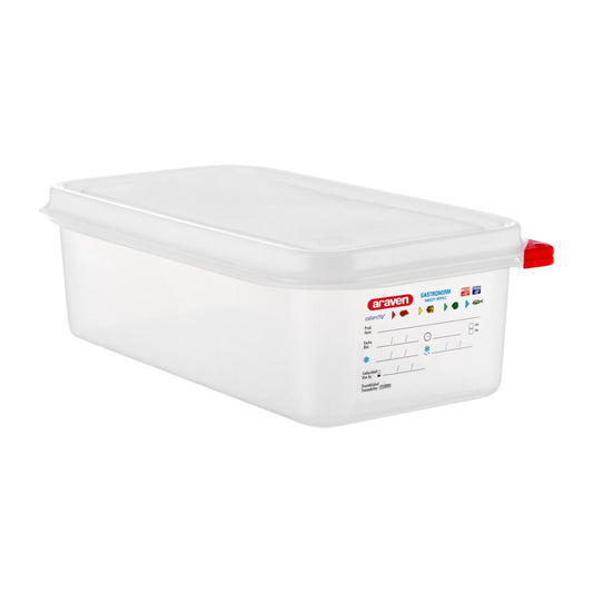T986 Araven GN 1/3 voedselbak met deksel 4Ltr (4 stuks)