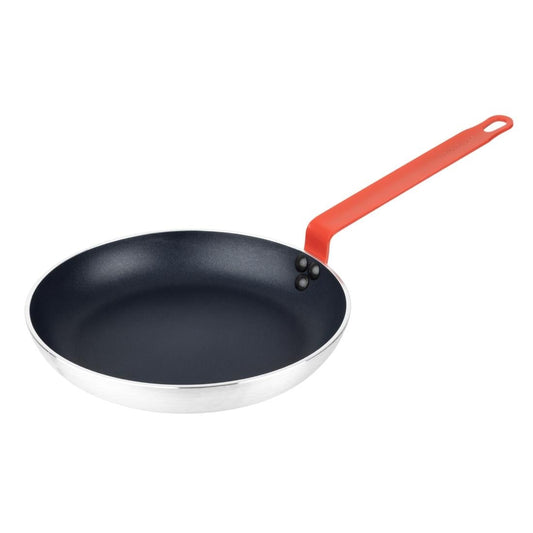 HT966 Hygiplas Aluminium Anti-aanbak Teflon Platinum Plus Koekenpan met Rode Handgreep 28cm
