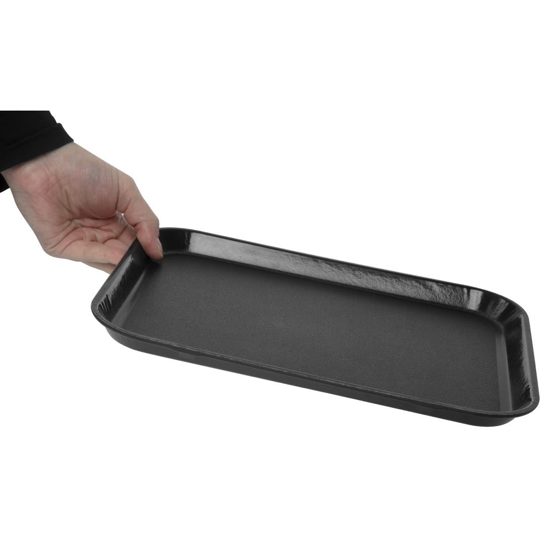 DS516 Cambro epictread glasvezel rechthoekig antislip dienblad zwart 350mm