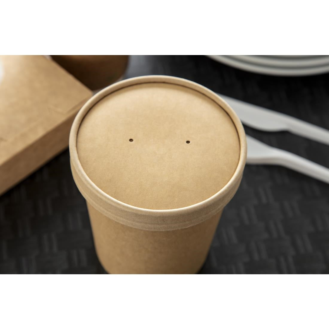 FA368 Colpac recyclebare deksels voor 450ml soepbekers (500 stuks)