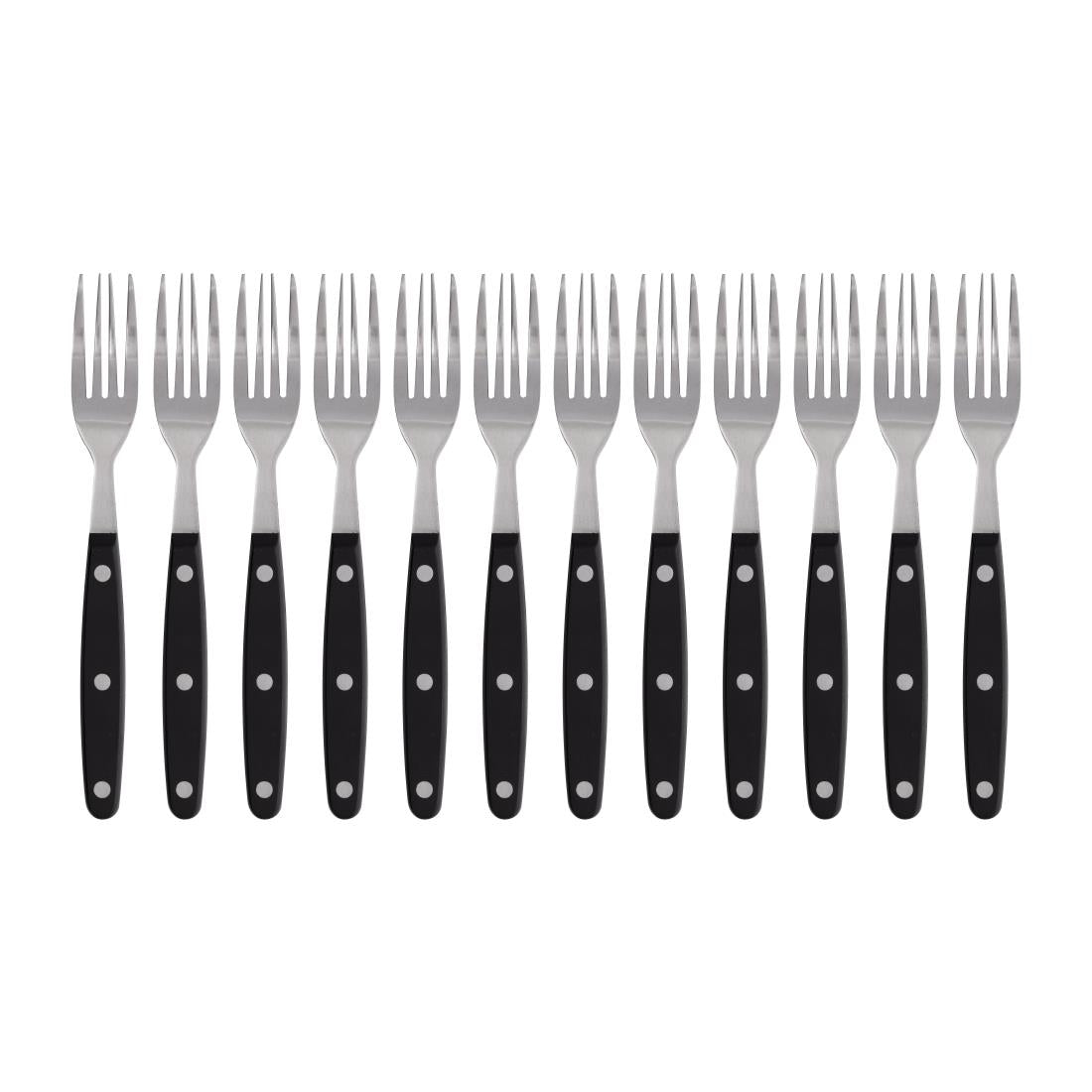 C135 Olympia steakvork zwart heft per (12 stuks)