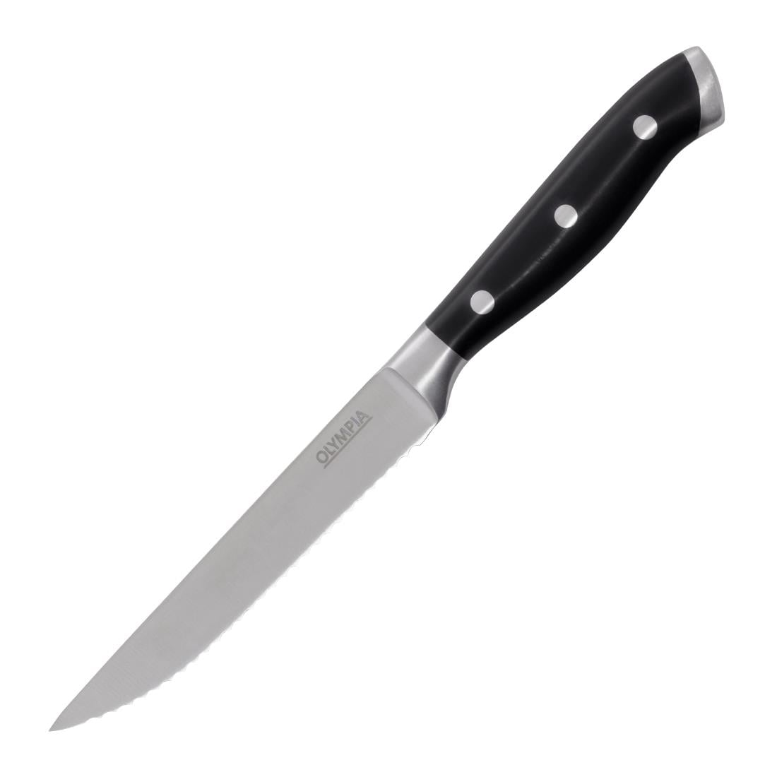 GR919 Olympia Premium Geklonken Steakmessen Met Zwarte Abs Handvatten (6 stuks)
