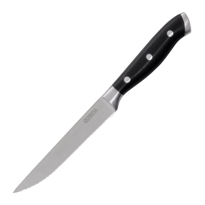 GR919 Olympia Premium Geklonken Steakmessen Met Zwarte Abs Handvatten (6 stuks)
