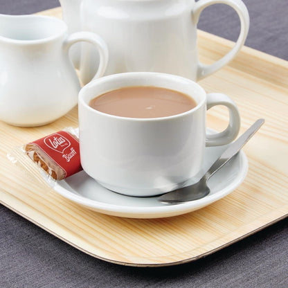 S376 SPECIALE AANBIEDING Athena Hotelware stapelbare theekoppen en schotels (24 stuks)