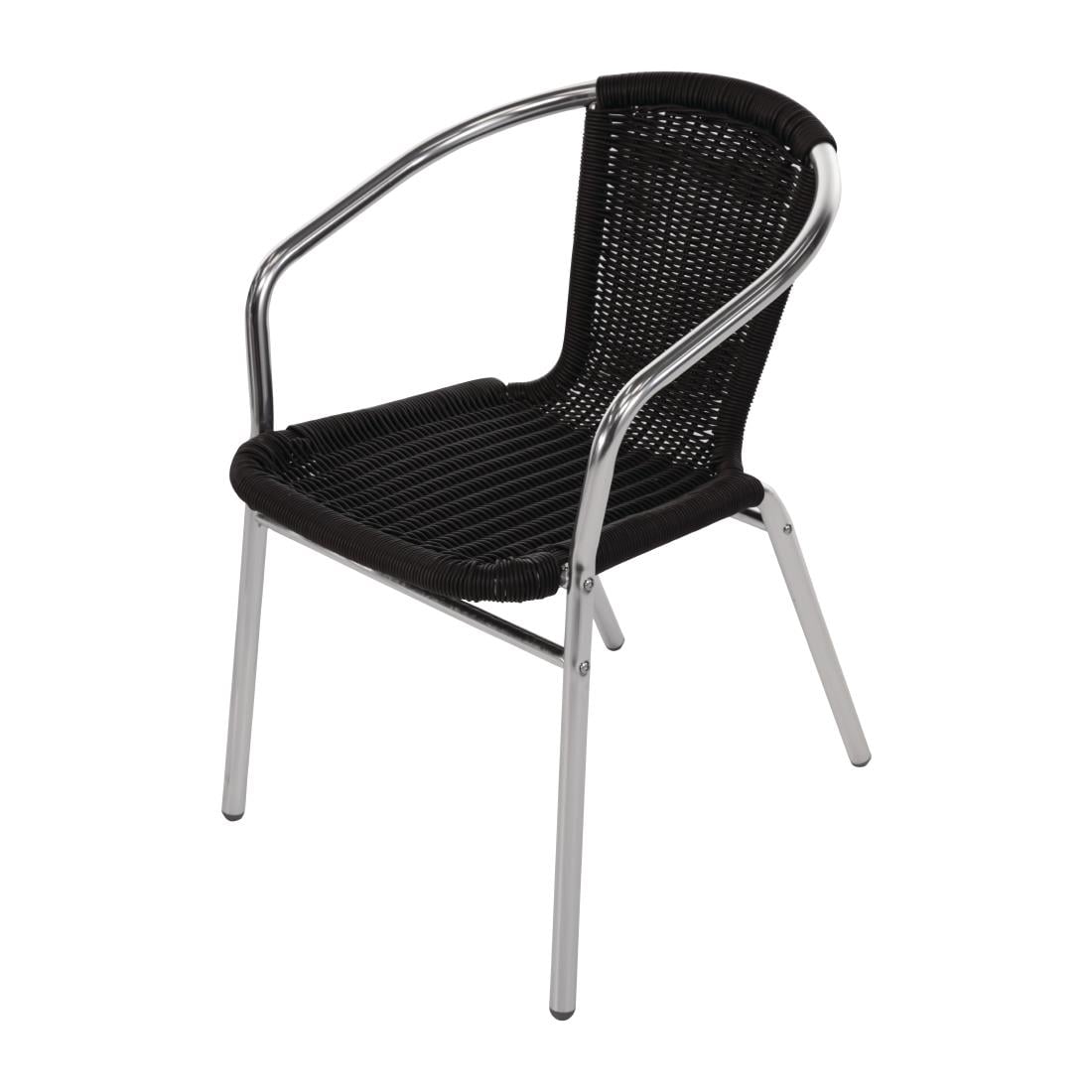 U507 Bolero aluminium en polyrotan stoelen zwart (4 stuks)
