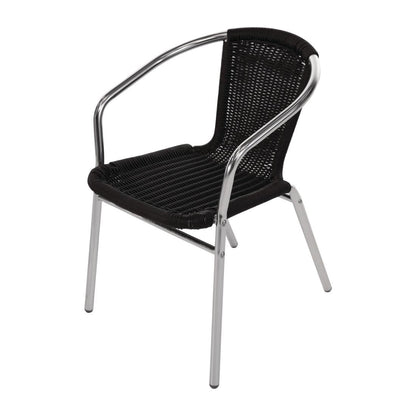 U507 Bolero aluminium en polyrotan stoelen zwart (4 stuks)