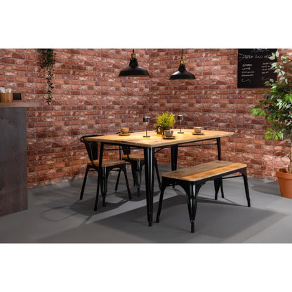 HZ814 Bolero Bistro Bank Van Mangohout En Zwarte Poten 1000mm (2 stuks)