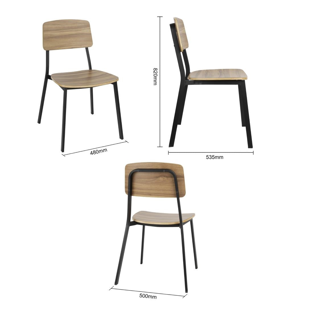FU524 Bolero Beaufort Houten Eetkamerstoelen (2 stuks)
