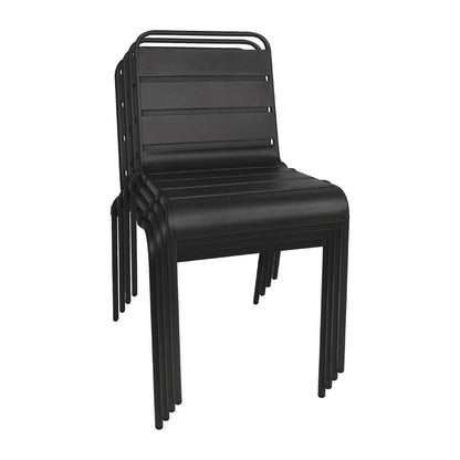 CS728 Bolero stalen stoelen zwart (4 stuks)