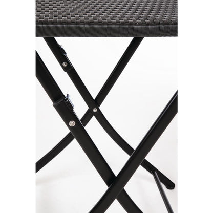 GL302 Bolero vierkante polyrotan klaptafel zwart 60cm