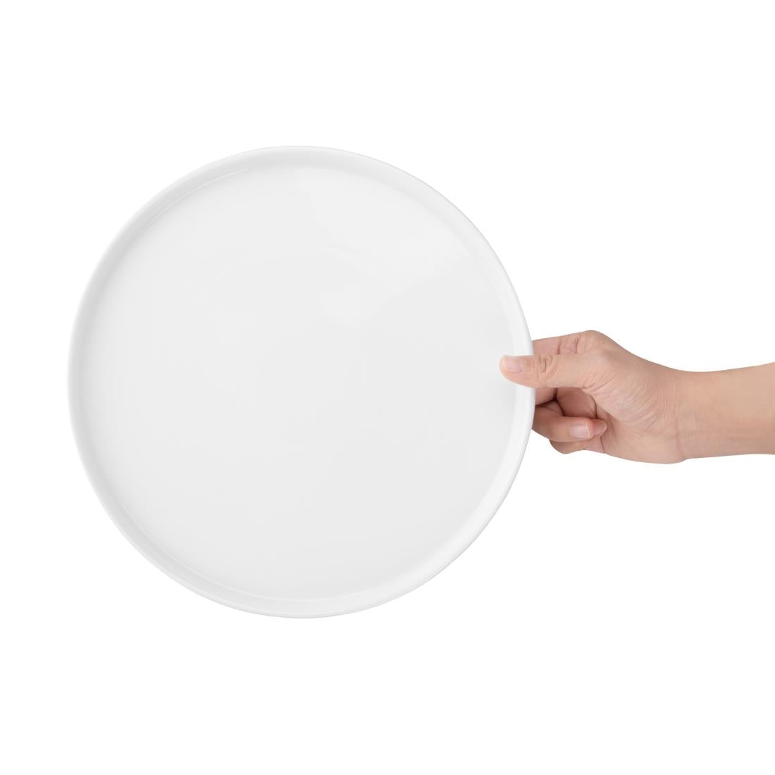 FW814 Olympia Whiteware Platte Ronde Borden 268mm (4 Stuks)