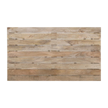 HZ810 Bolero Bistro Eettafel Met Mangohouten Lattenblad En Zwarte Poot 1200mm