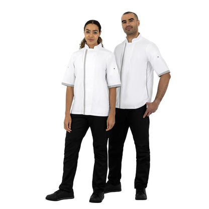 B998-XS Southside unisex koksbuis korte mouw wit XS