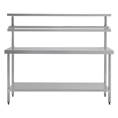CB909 Vogue RVS werktafel met wandplanken groot