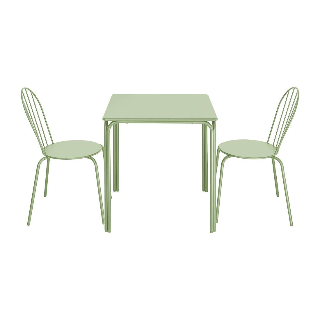 HZ357 Bolero Adeline Stalen Vierkante Tafel 700mm Lichtgroen