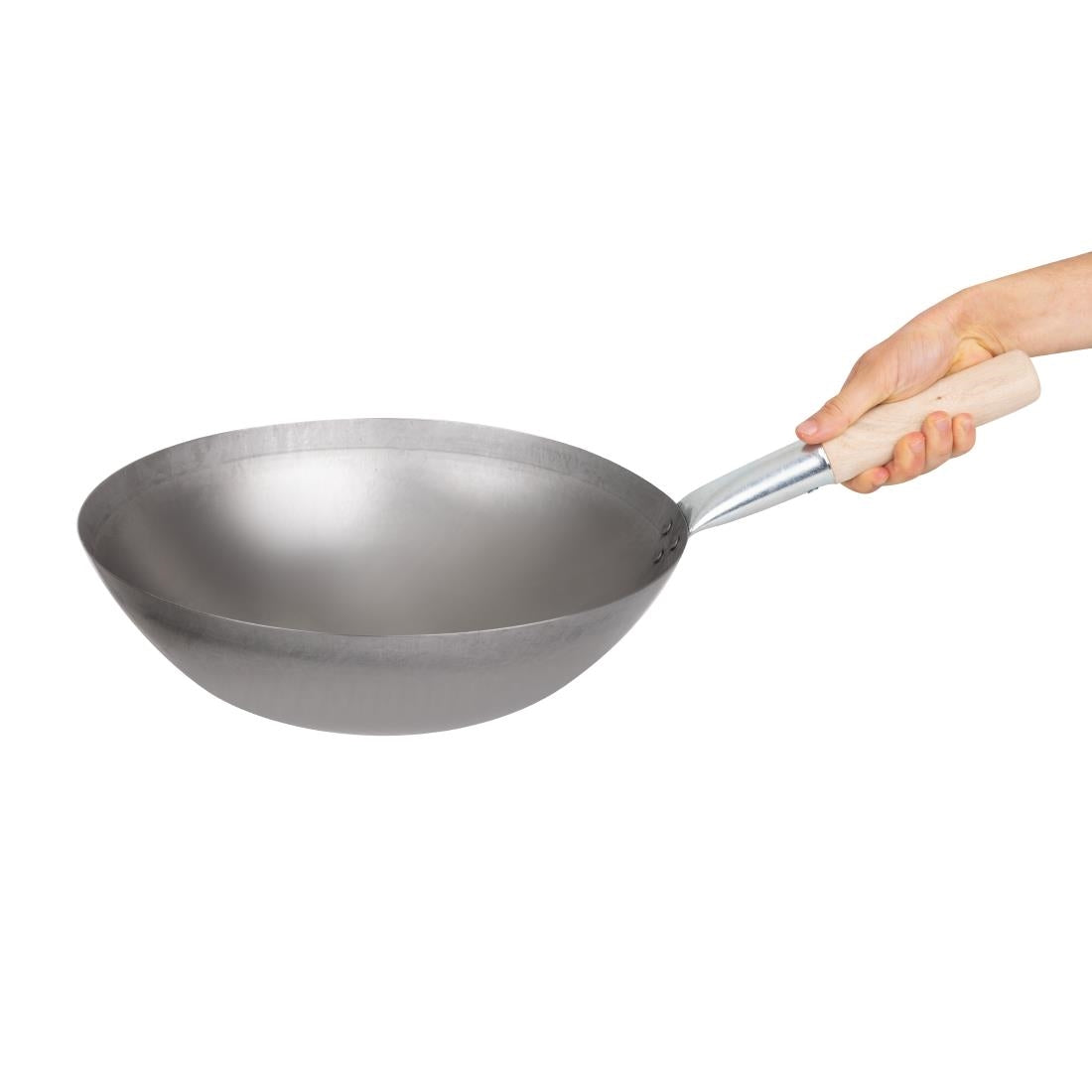 K299 Vogue zacht stalen wok met ronde bodem 35,5cm